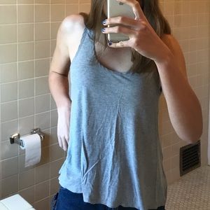 gray flowy tank top